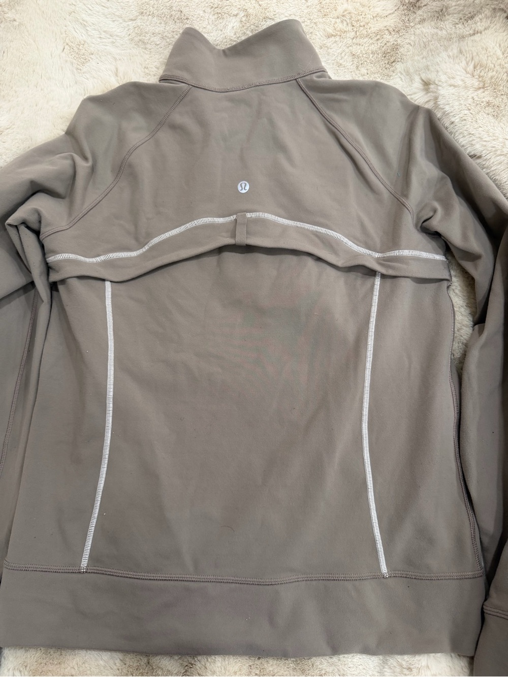 lululemon athletica Taupe Jacket with White Trim
